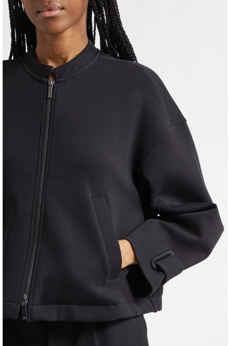 Jersey Bomber Jacket, Alternate, color, SOLID BLACK