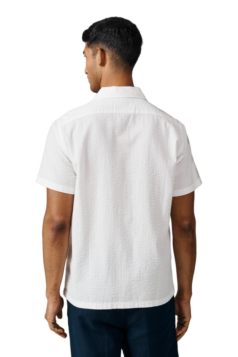 Seersucker Linen Short Sleeve Shirt, Alternate, color, Vintage White