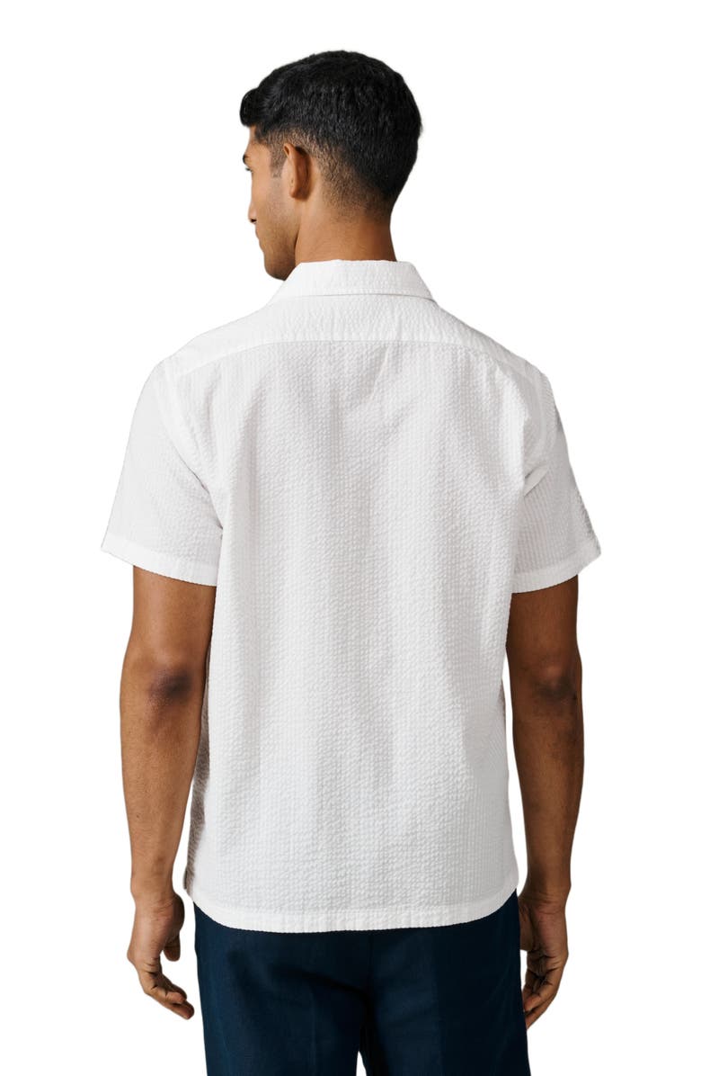 Aubin Seersucker Linen Short Sleeve Shirt, Alternate, color, Vintage White