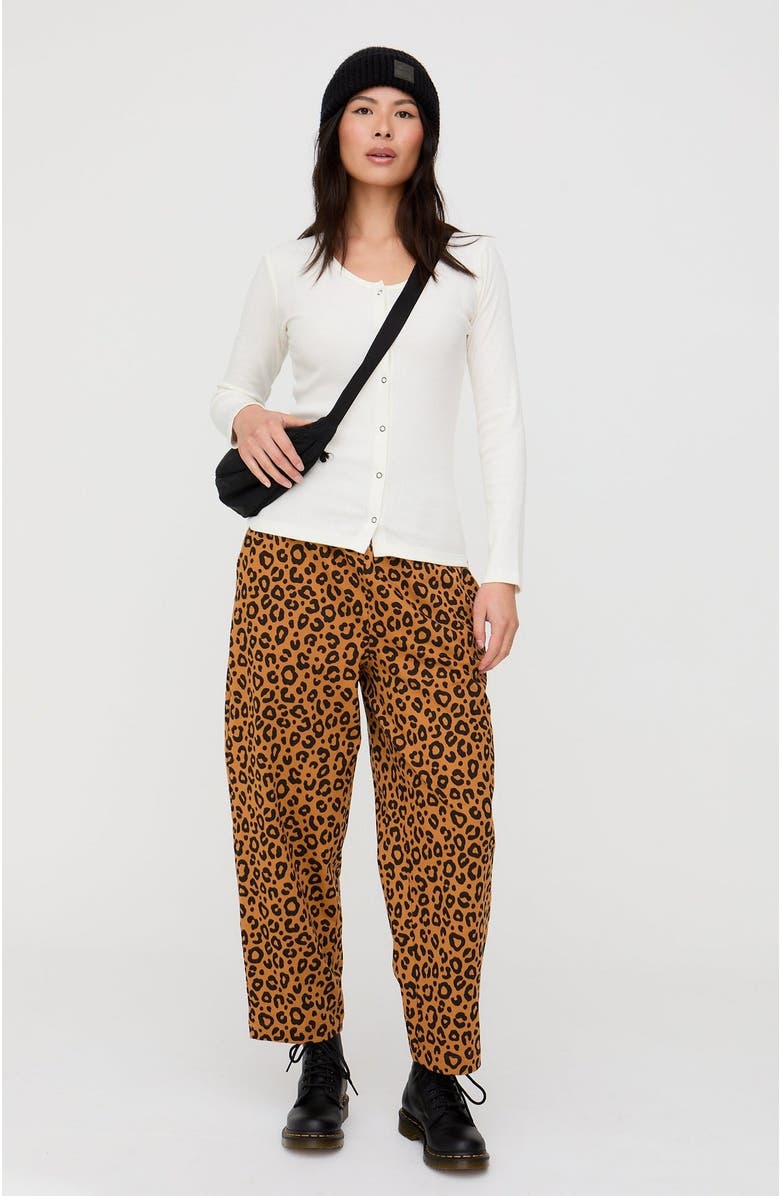 Turtledove London Organic Cotton Kate Barrel Leg Trousers, Alternate, color, Brown