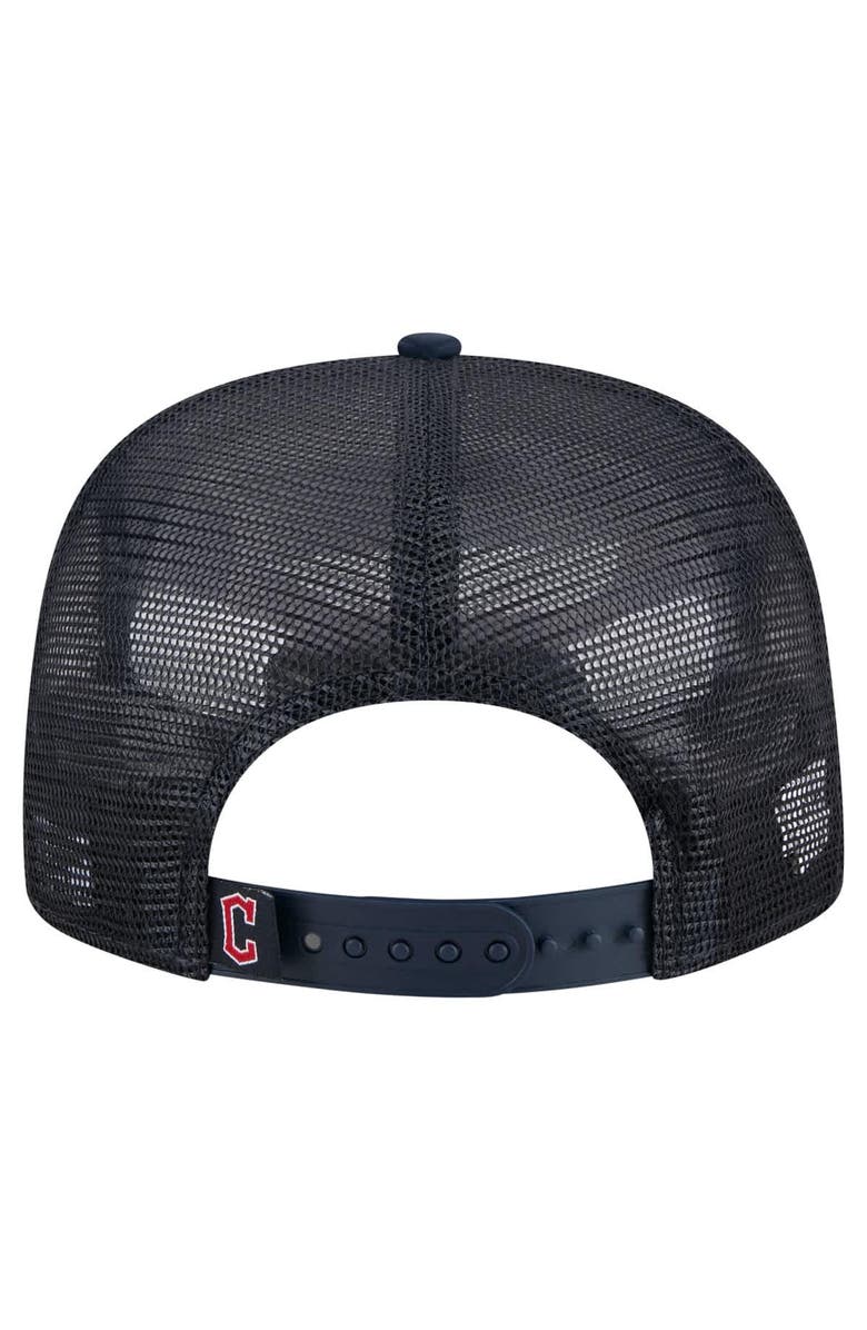 New Era Men's New Era Navy Cleveland Guardians Retro Satin Script Golfer Adjustable Hat, Alternate, color, Navy