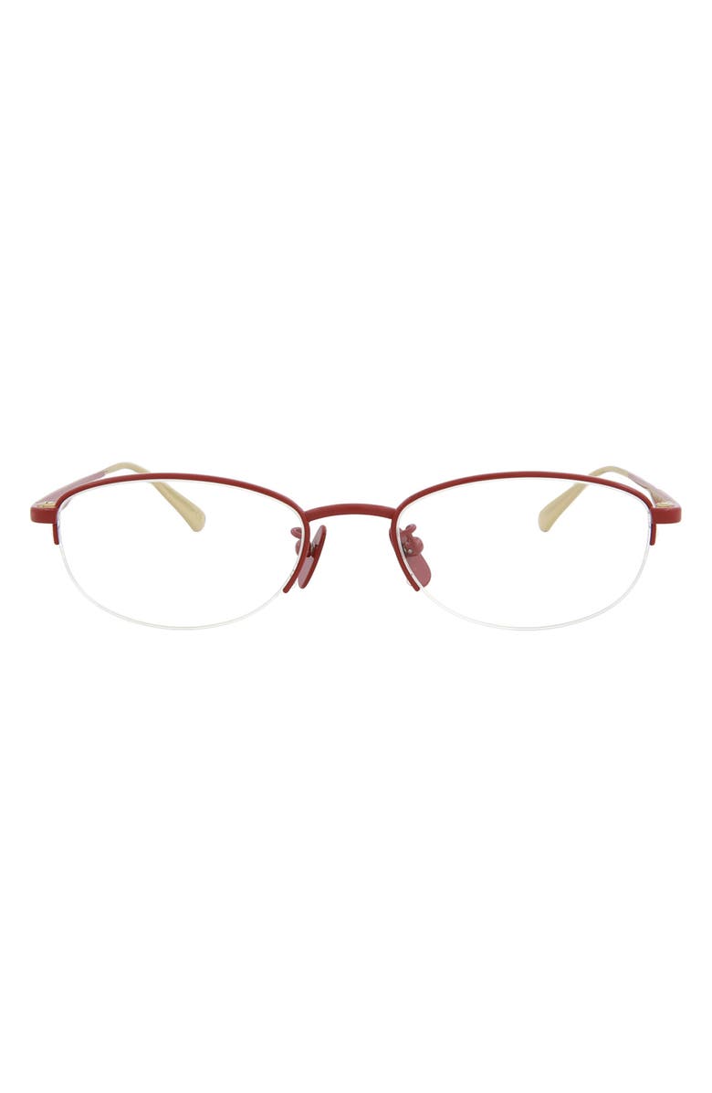 Gucci 53mm Oval Optical Frames, Main, color, Red Red Transparent
