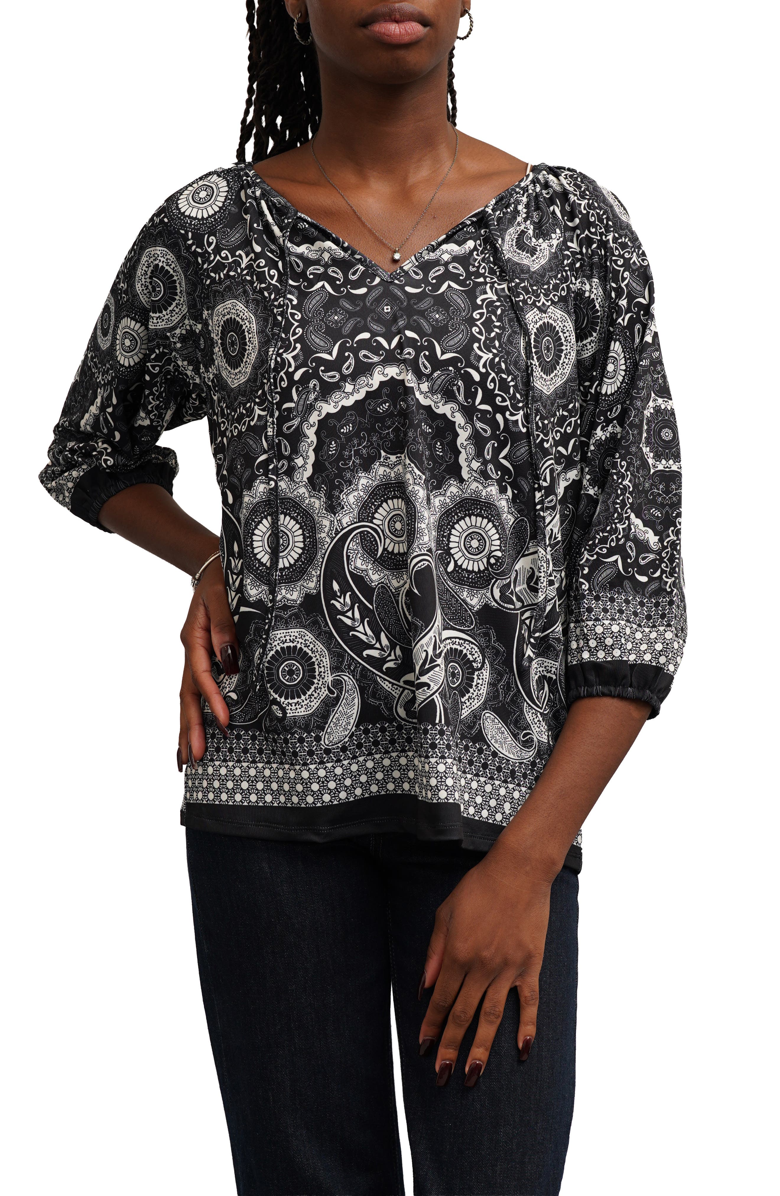 Peasant Neck Jersey Top