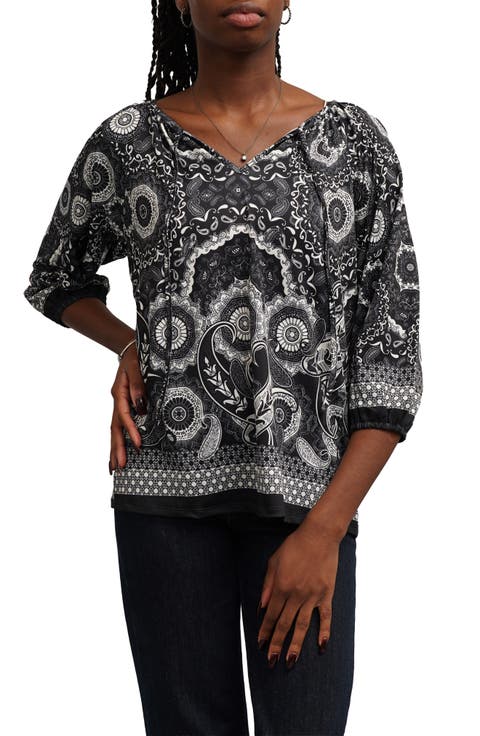 Peasant Neck Jersey Top