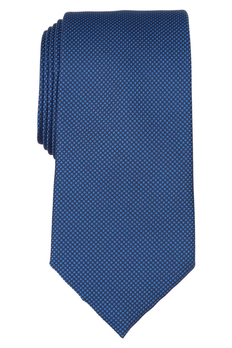 Textured Solid Silk Blend Tie, Main, color, BLUE