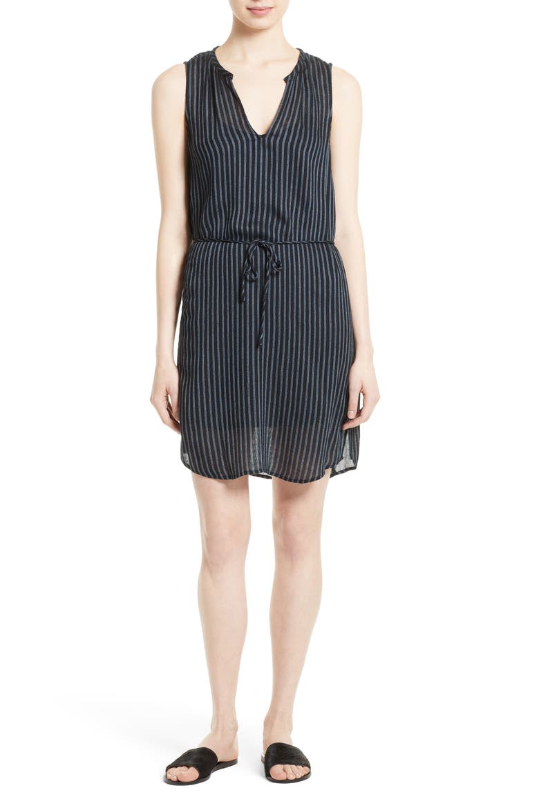 Bonnie Print Tie Waist Dress, Main, color, CAVIAR/ PROVENCE