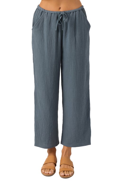 O'neill Brenda Cotton Gauze Wide Leg Pants In Gray