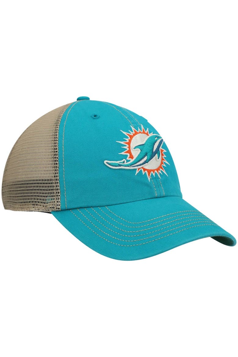 Men's '47 Aqua/Natural Miami Dolphins Trawler Trucker Clean Up Snapback Hat, Alternate, color, Aqua