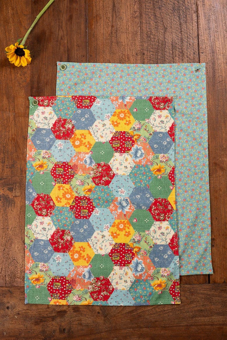 County Fair Button Tea Towels, Set of 2, Alternate, color, Multi