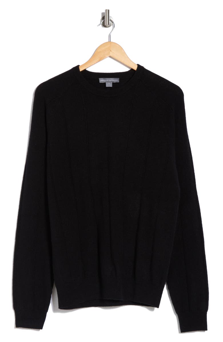 Amicale Wide Rib Cashmere Sweater, Alternate, color, Black