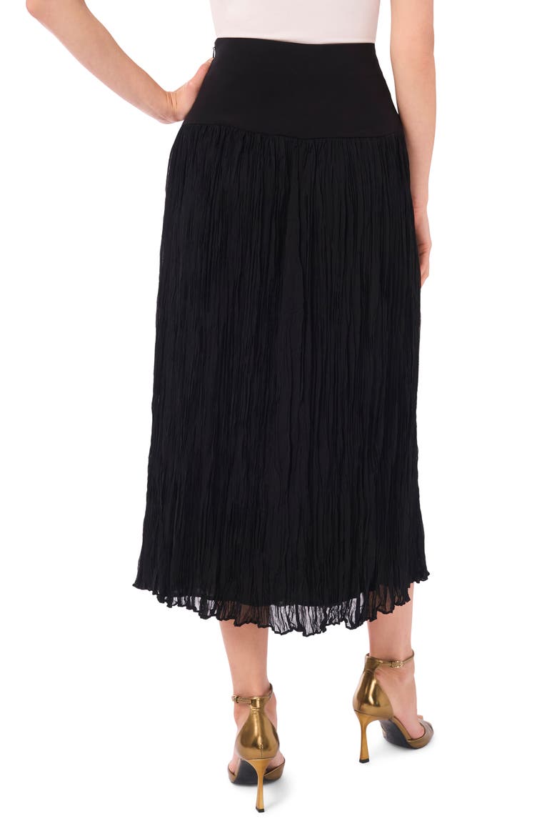 Crinkle Midi Skirt, Alternate, color, RICH BLACK