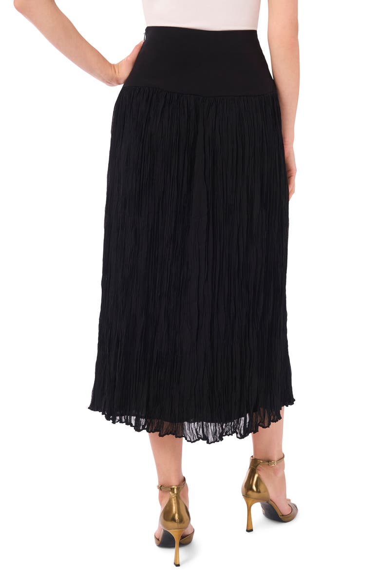 Vince Camuto Crinkle Midi Skirt, Alternate, color, Rich Black