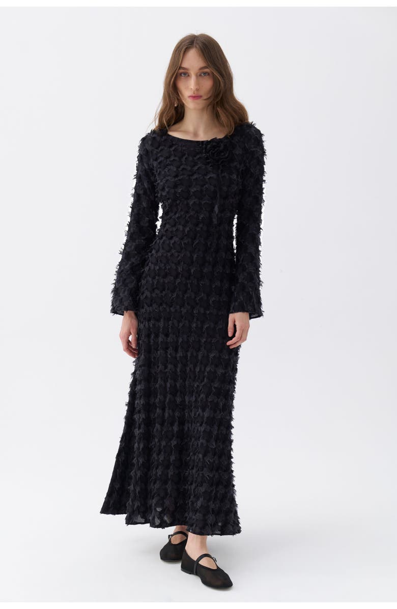 Nocturne Backless Long Sleeve Maxi Dress, Main, color,