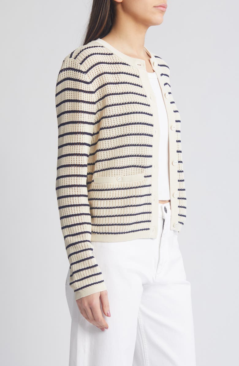 rag & bone Viola Stripe Cardigan, Alternate, color, Trtldvmlti