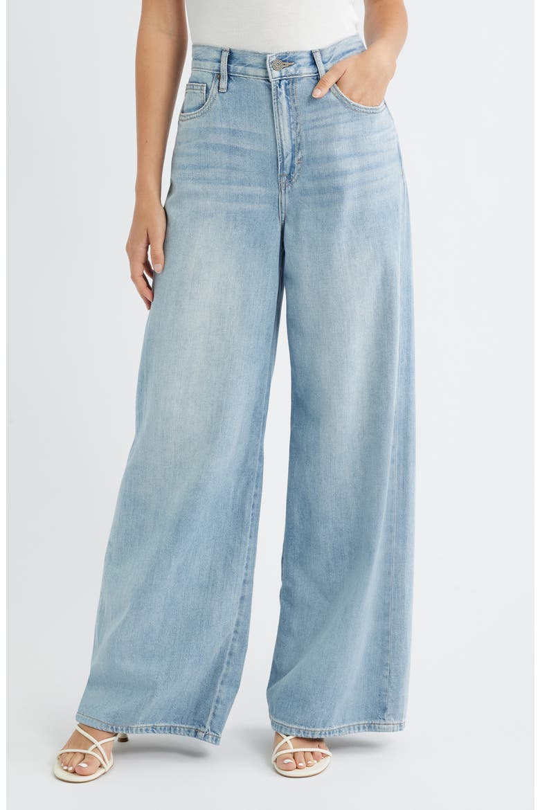 Clean Super Wide Leg Jeans, Main, color, LIGHT WASH