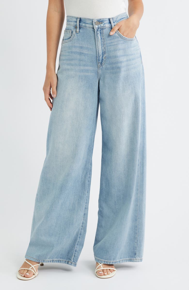 HIDDEN JEANS Clean Super Wide Leg Jeans, Main, color, Light Wash