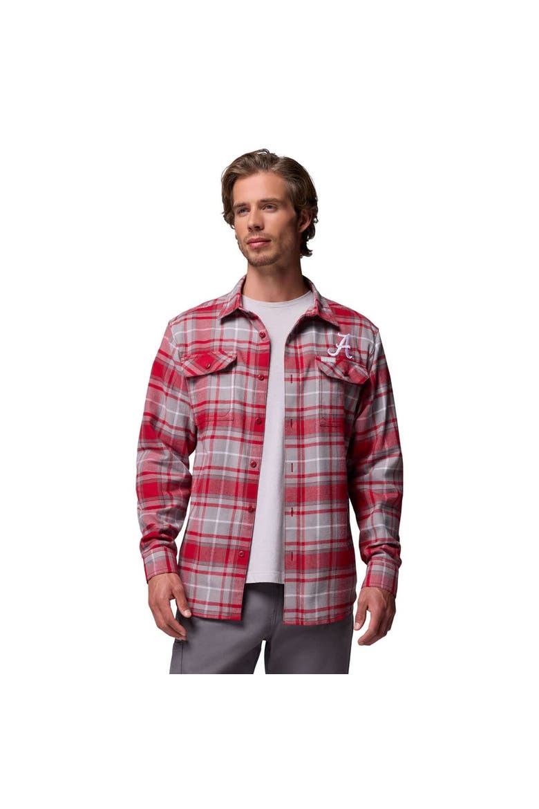 Men's Columbia  Crimson Alabama Crimson Tide Flare Gun Omni-Wick Flannel Long Sleeve Button-Up Shirt, Alternate, color, Crimson