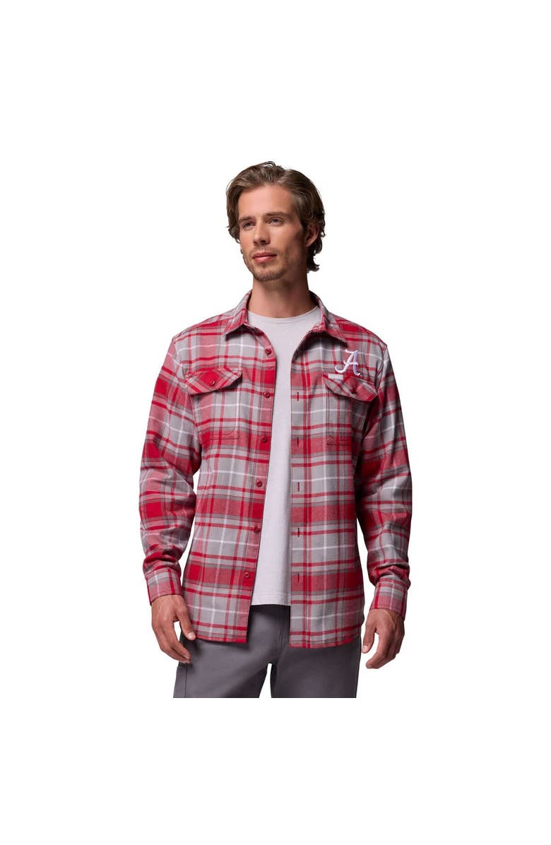 Columbia Men's Columbia  Crimson Alabama Crimson Tide Flare Gun Omni-Wick Flannel Long Sleeve Button-Up Shirt, Alternate, color, 