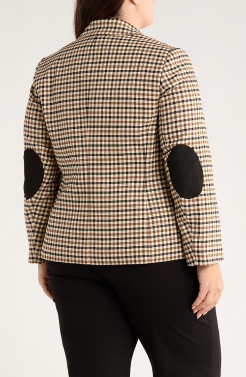 Jones New York Check Faux Double Breasted Blazer In Gray