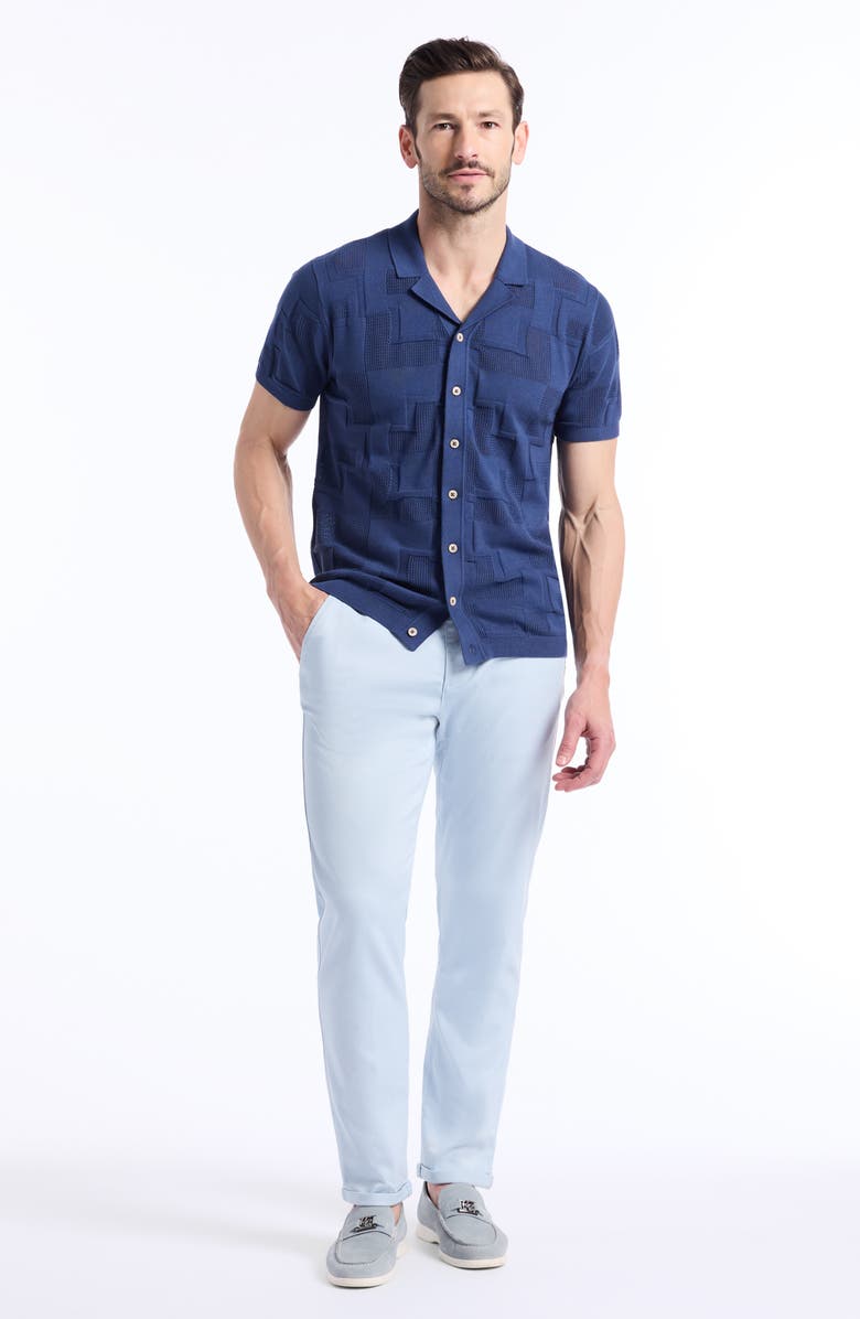 Robert Graham Drayford Short Sleeve Sweater, Alternate, color, Navy