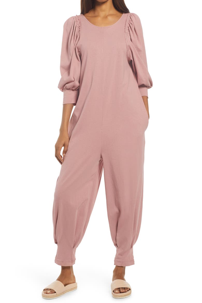 Jackie V-Back Jumpsuit, Main, color, SMOKED ROSES