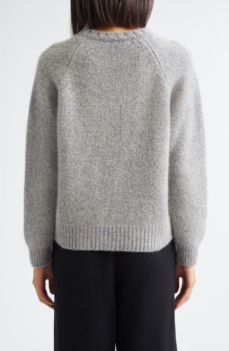 Johnstons of Elgin Bay Cashmere & Cotton Crewneck Sweater, Alternate, color, Sea Surf