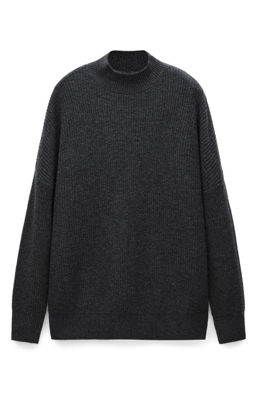 MANGO MANGO OVERSIZE WOOL MOCK NECK SWEATER