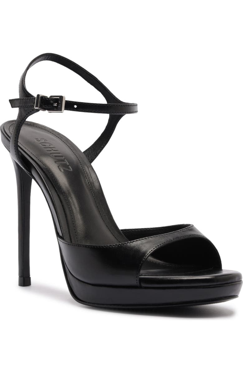Schutz Scarelett Ankle Strap Platform Sandal, Main, color, Black