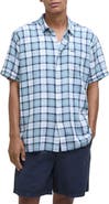 Barbour Midfield Plaid Short Sleeve Lyocell & Linen Button-Up Shirt