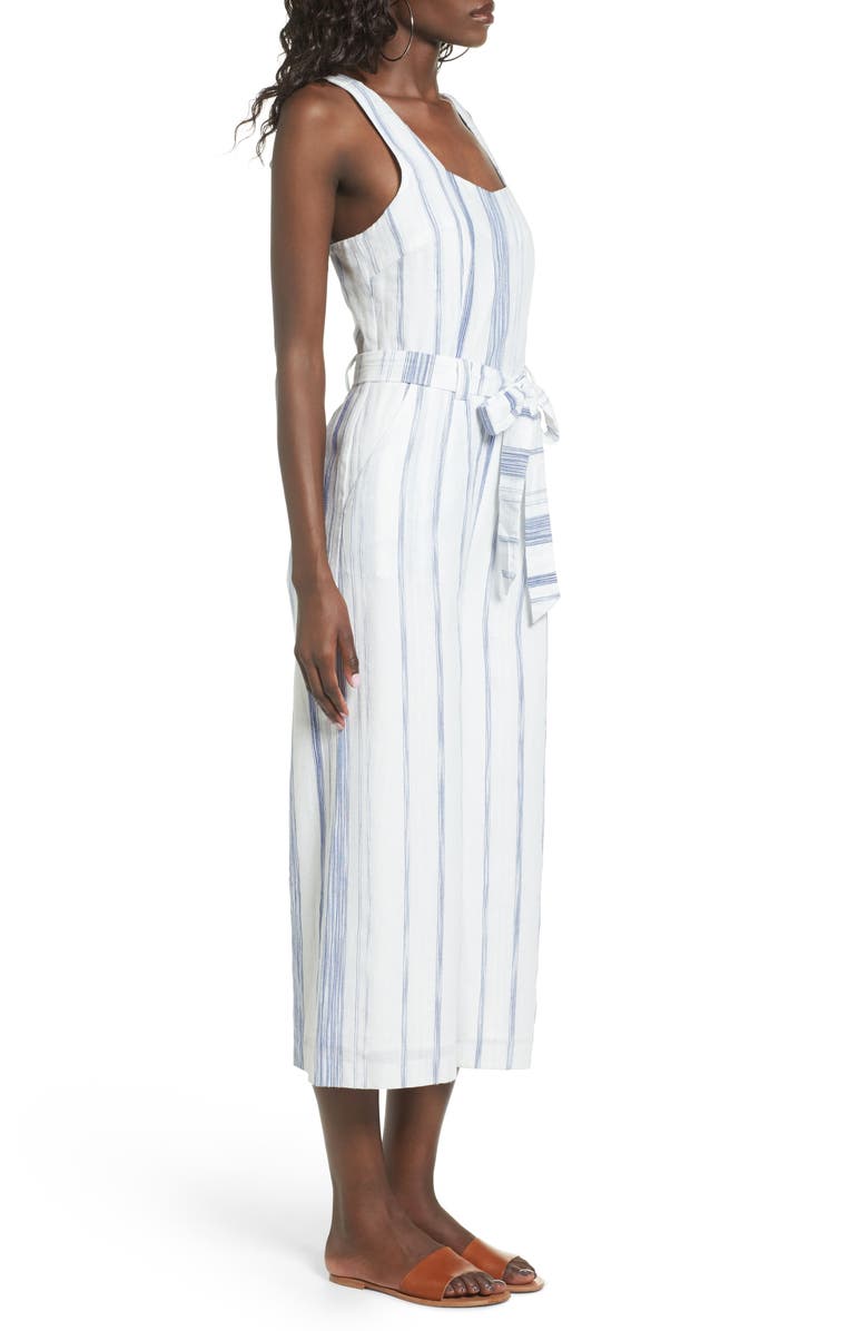 J.O.A. Crop Stripe Cotton Jumpsuit, Alternate, color,