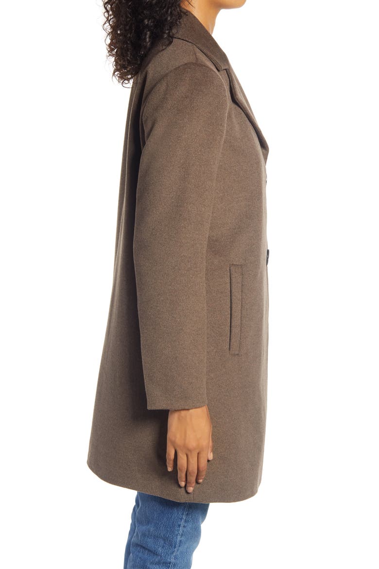 Wool Blend Coat, Alternate, color, MELANGE BROWN