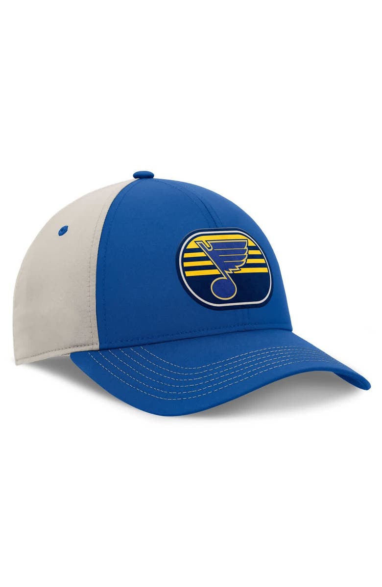 FANATICS Men's  Fanatics  Blue/Gray St. Louis Blues 2025 Stanley Cup Playoffs Locker Room Trucker Adjustable Hat, Alternate, color, 