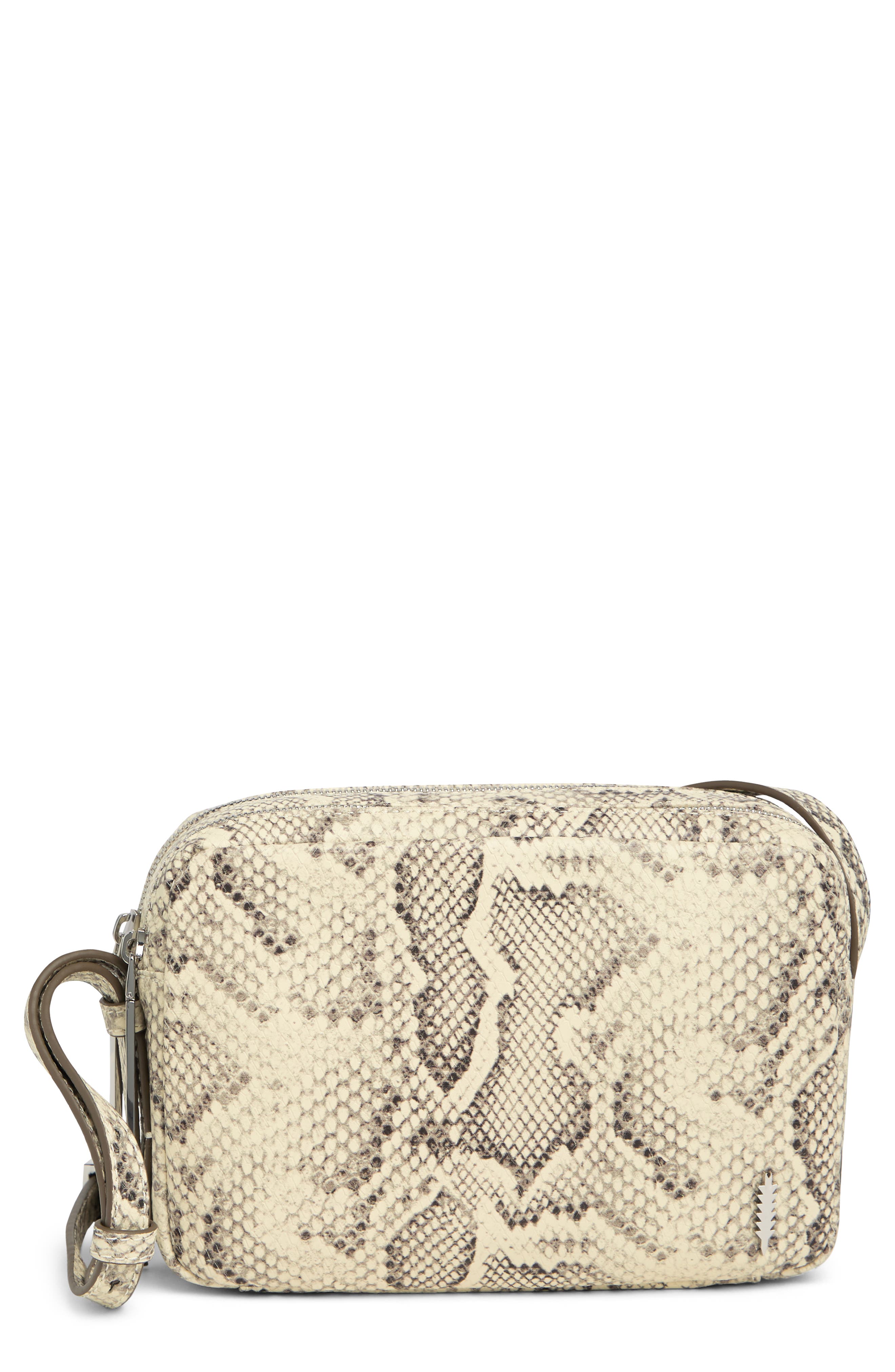 Thacker Shay Snakeskin Embossed Leather Crossbody Camera Bag, Main, color, 
