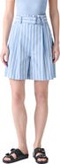 Akris punto Fiorellina Belted Stripe Bermuda Shorts