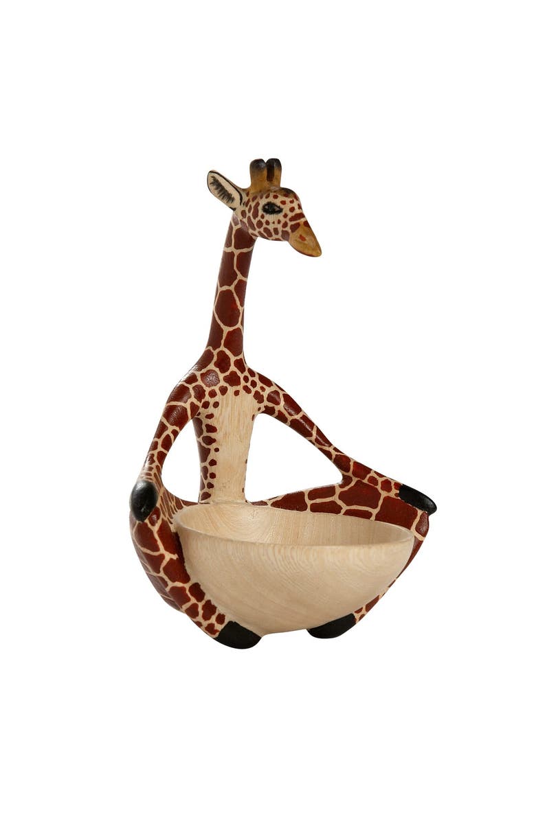 Ten Thousand Villages Yoga Giraffe Bowl, Main, color, Brown