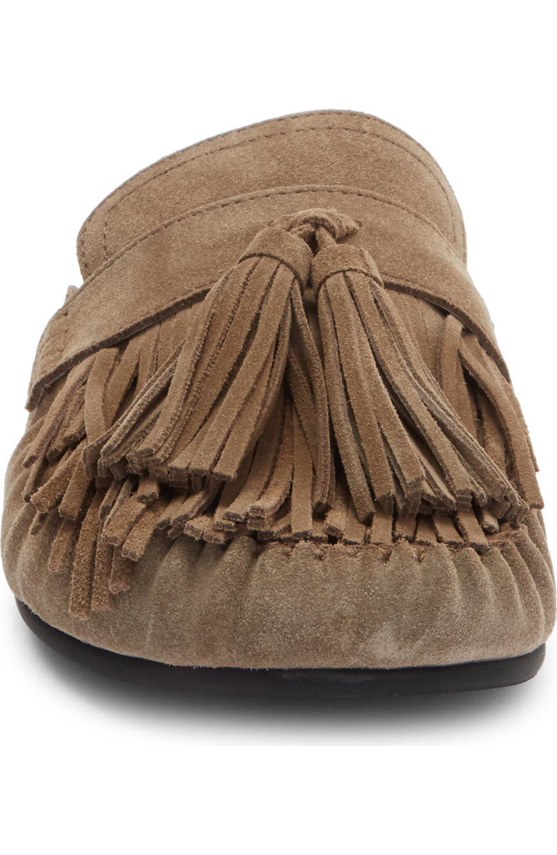 Jeffrey Campbell Toggle Fringe Mule, Alternate, color, Light Khaki Suede