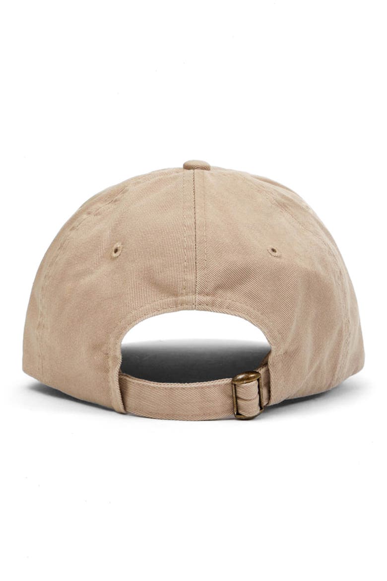 Cotton Adjustable Baseball Cap, Alternate, color, KHAKI W/ FADED TANGERINE