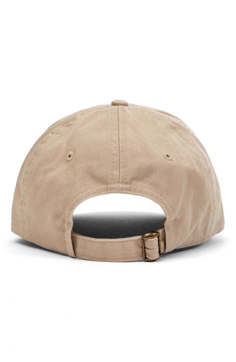 Clare V. Cotton Adjustable Baseball Cap, Alternate, color, Khaki W/ Faded Tangerine