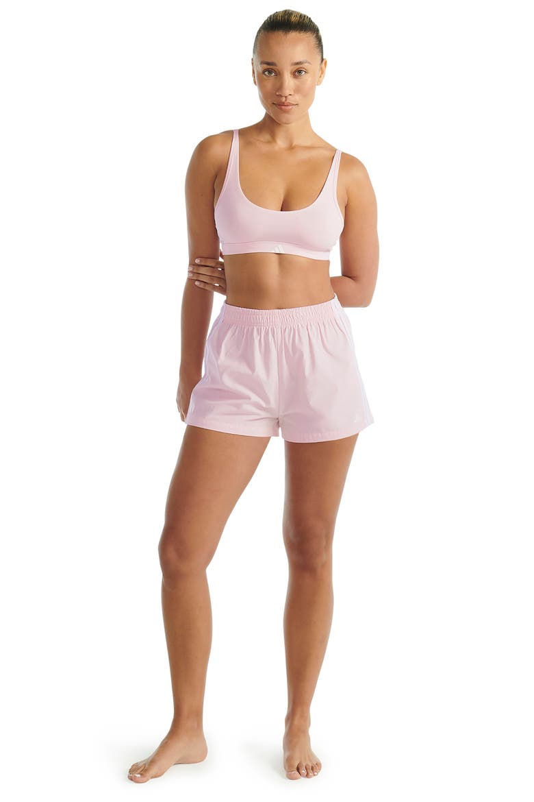 Essentials Cotton Blend 3 Stripe Scoop Bralette, Alternate, color, CLEAR PINK