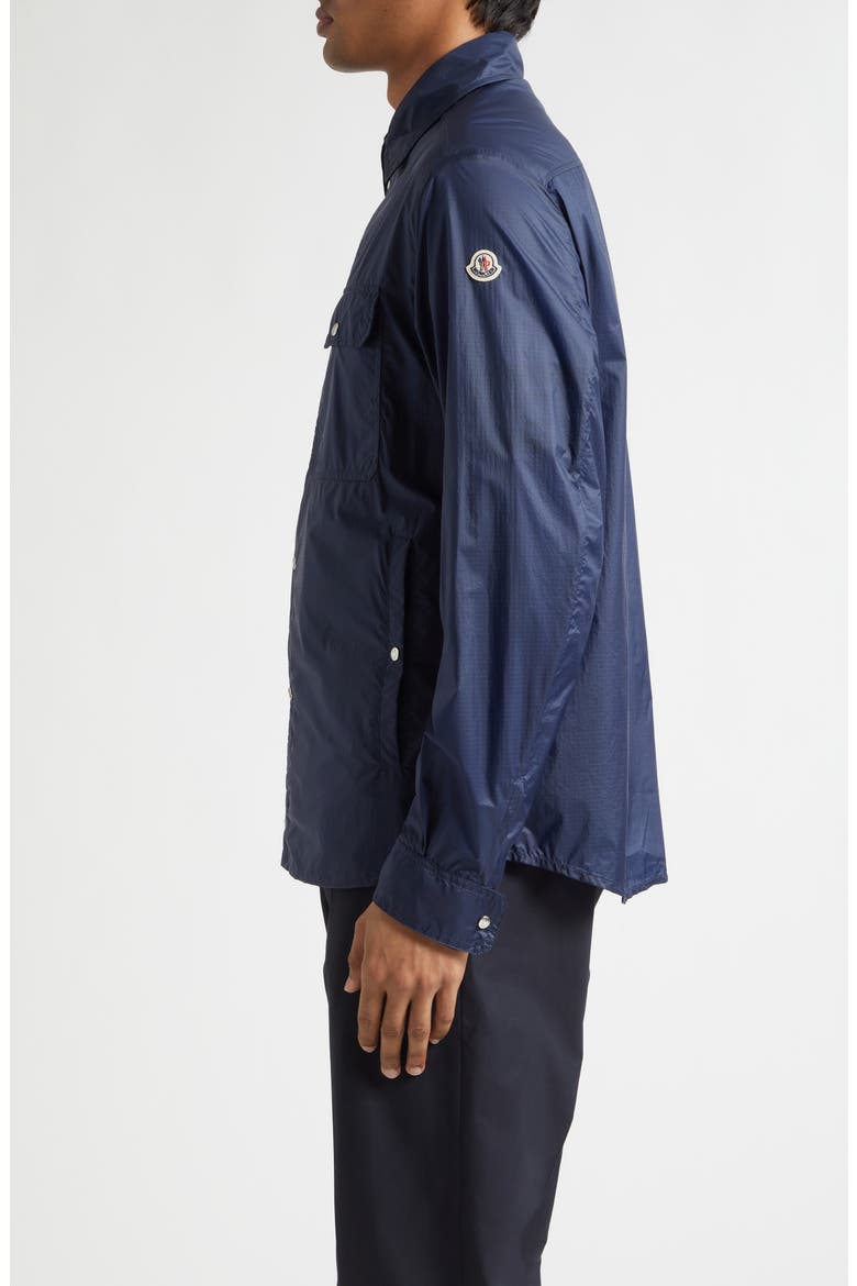 Water Repellent Nylon Ripstop Shirt Jacket, Alternate, color, NAVY BLUE