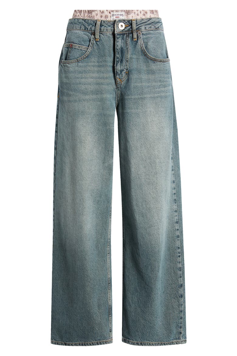 Jaya Bandana Boxer Wide Leg Jeans, Alternate, color, SMOKEY BLUE