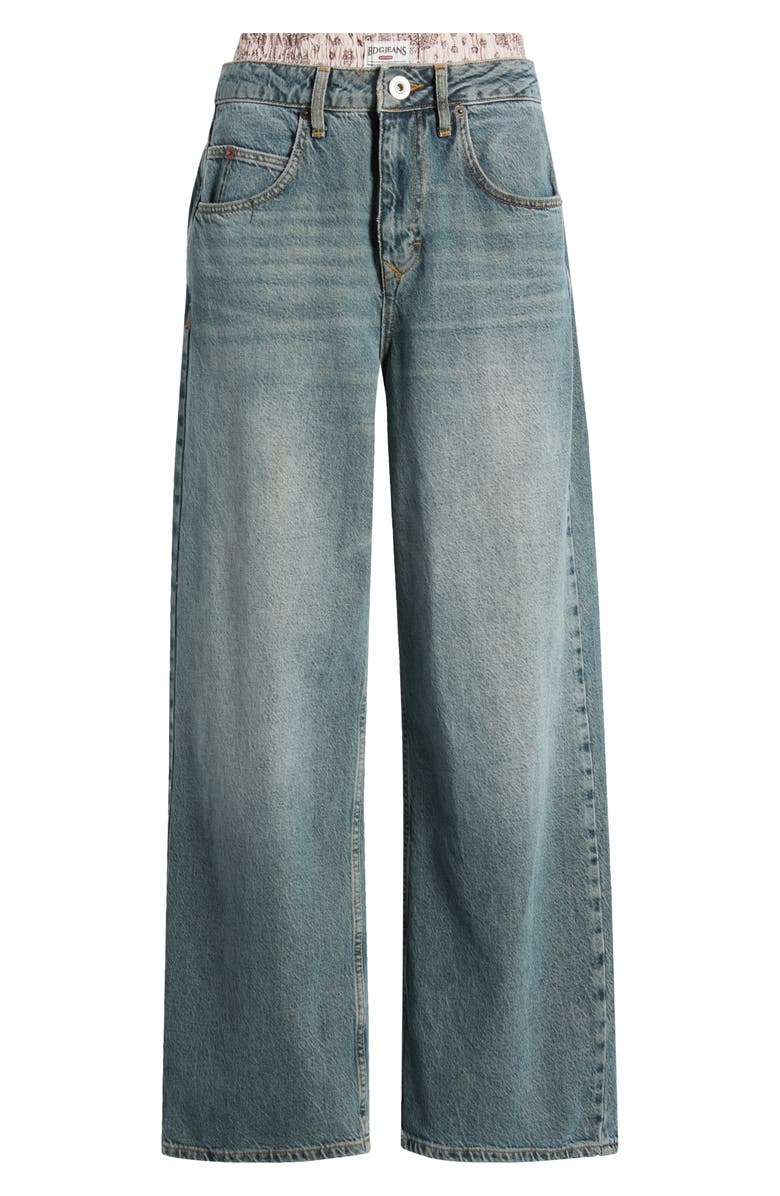 BDG Urban Outfitters Jaya Bandana Boxer Wide Leg Jeans, Alternate, color, Smokey Blue