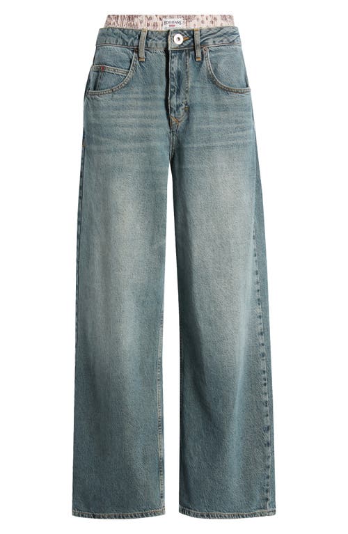Bdg Urban Outfitters Jaya Bandana Boxer Wide Leg Jeans In Smokey Blue