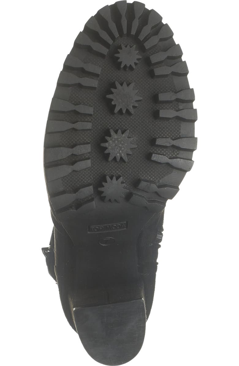 TOP GUY SHOES TOP GUY Suede Lace-Up Block Heel Bootie, Alternate, color,
