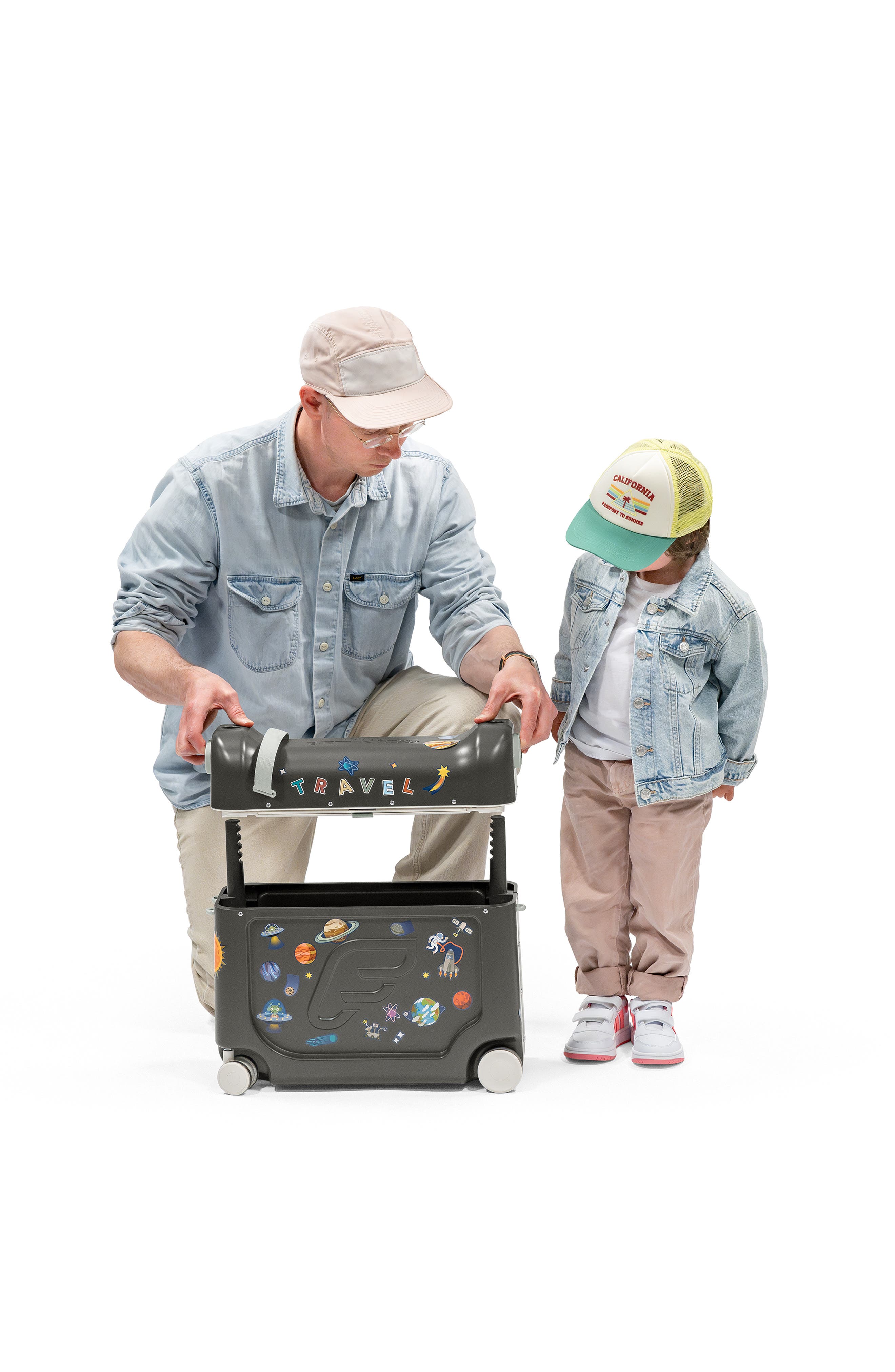 JetKids BedBox® Ride-On Carry-On Suitcase & Backpack Travel Set