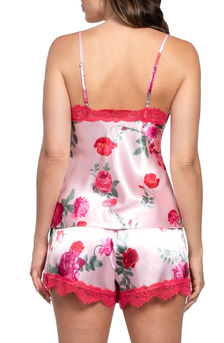 In Bloom by Jonquil Alyssa Lace Trim Strappy Short Satin Pajamas, Alternate, color, Light Pink