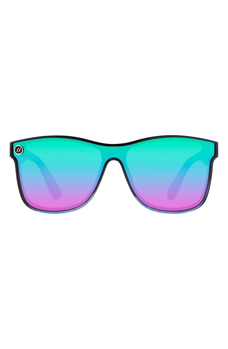 Blenders Eyewear Millenia X2 138.5mm Polarized Square Sunglasses, Main, color, Black Forest