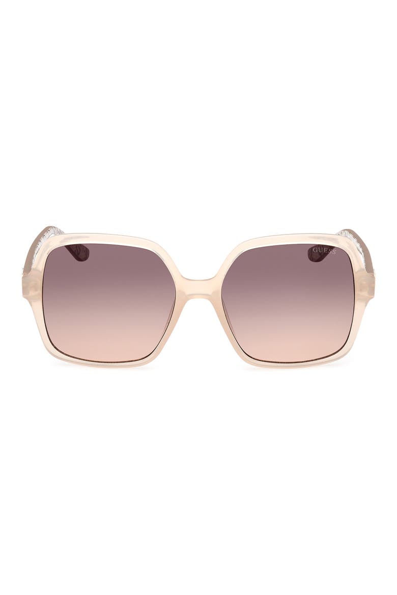 Square Sunglasses, Main, color, SHINY BEIGE / GRADIENT BROWN