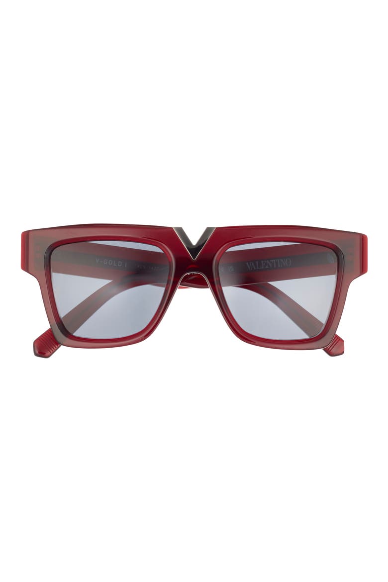 57mm Novelty Square Sunglasses, Main, color, BORDEAUX BORDEAUX GREY