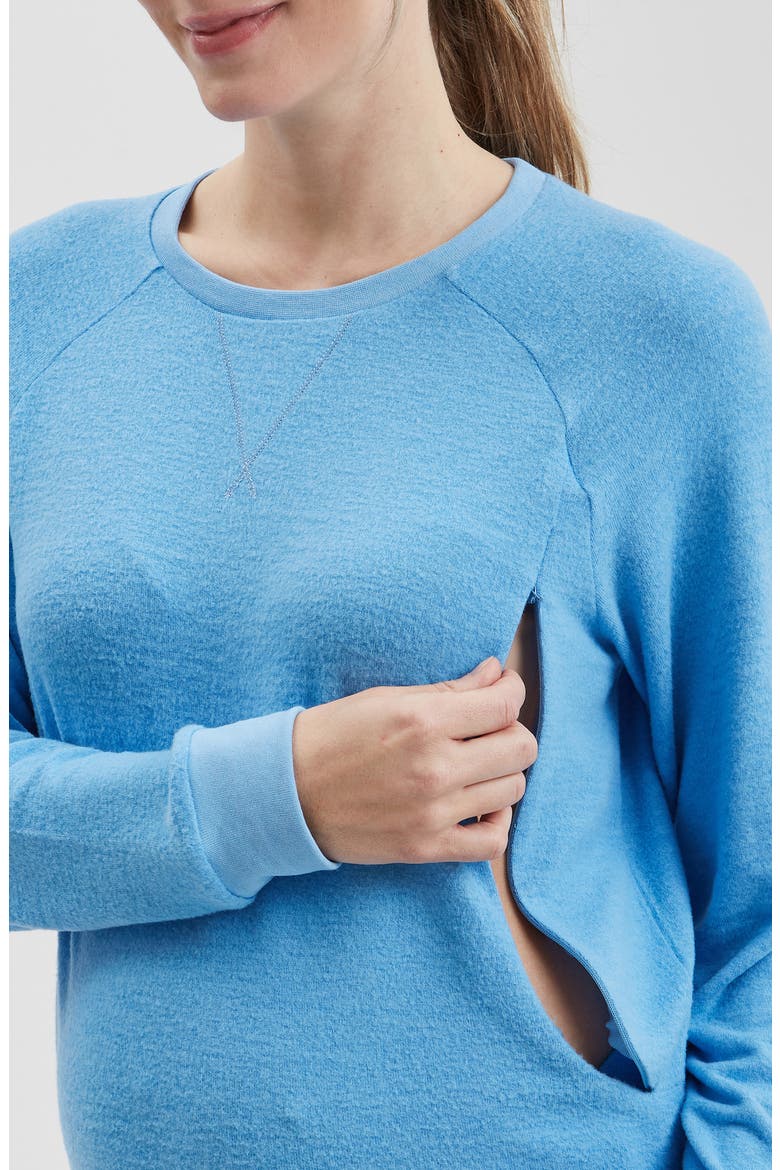 Heart on My Sleeve Maternity/Nursing Sweatshirt, Alternate, color, BLUEBELL